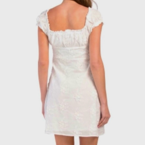 NWT O.P.T. White Ethereal Floral Embroidered Cap Sleeve Mini Dress - Picture 8 of 16